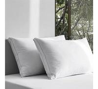 Casabella Pillows 2 Pack - Plush Bed Pillows for Neck & Shoulder Pain Relief - Hotel Quality Pillow for Back, Stomach or Side Sleepers - Gusset Pillow Hypoallergenic, Breathable (50x75 cm) White