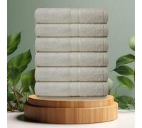 Casabella premium pack of 6 Hand Towels 100% cotton 500 GSM quick Dry super soft extra large Hand towels Pack 50x90 CM 6 Ivory Hand towels for Bathroom, Kitchen use