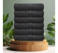 Casabella premium pack of 6 Hand Towels 100% cotton 500 GSM quick Dry super soft extra large Hand towels Pack 50x90 CM 6 Grey Hand towels for Bathroom, Kitchen use