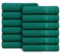 Casabella Premium Quality 12 Jade Face Towels (30x30CM) Highly Absorbent Wash Cloth set, 100% Combed Cotton 650 GSM Fingertip Towels soft Flannel Face Cloths 12 Jade Face Towel