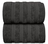 Casabella Premium Quality 2 Pk ,100% Combed Cotton 650 GSM Jumbo Bath Sheet Set Quick Dry Towels Bath Sheets Highly Absorbent 2 Grey Extra Large Bath Towels