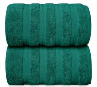 Casabella Premium Quality 2 Pk Jade Bath Sheets 100% Combed Cotton 650 GSM Jumbo Bath Sheet Set Quick Dry Towels Bath Sheets Highly Absorbent 2 Jade Extra Large Bath Towels