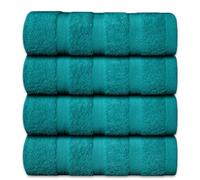 Casabella Premium Quality 4 Jade Hand Towels 100% Combed Cotton 650 GSM Dry Hand Towels Set (50X90 CM) Super Soft Towels for Gym, Spa & Pool