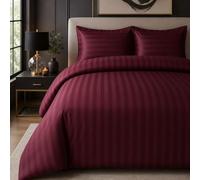 satin-stripe double Burgandy duvet - Burgandy