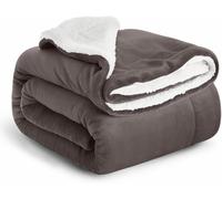 Casabella Sherpa Fleece Blanket - Plush Sofa Throw, Fleece Blanket for King Size Bed - Thick Warm Throw Blanket - Soft Fluffy Bedding, Travel Accessories - King Size Bed, Grey, 200x240cm