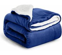 Casabella Sherpa Fleece Blanket - Plush Sofa Throw, Fleece Blanket for Single Bed - Soft Fluffy Throw Blanket for Sofa Bed, Travel Accessories Single, Teal, 130x150cm
