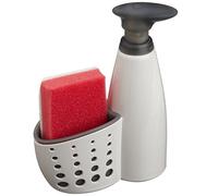 Casabella Sink Sider Soap Dispenser w/Sponge-White/Grey, 15x18.75x18.75 cm