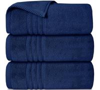 Casabella Towels - 3 Pack Bath Sheets - Large Bath Towel 80x140 cm - 100% Zero-Twist Cotton Highly Absorbent Towel Set - Super Soft Towels For Bathroom - Royal