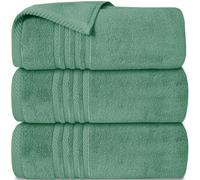 Casabella Towels - 3 Pack Bath Sheets - Large Bath Towel 80x140 cm - 100% Zero-Twist Cotton Highly Absorbent Towel Set - Super Soft Towels For Bathroom - Seafoam