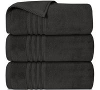 Casabella Towels - 3 Pack Bath Sheets - Large Bath Towel 80x140 cm - 100% Zero-Twist Cotton Highly Absorbent Towel Set - Super Soft Towels For Bathroom - Grey