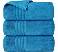 Casabella Towels - 3 Pack Bath Sheets - Large Bath Towel 80x140 cm - 100% Zero-Twist Cotton Highly Absorbent Towel Set - Super Soft Towels For Bathroom - Teal