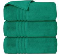 Casabella Towels - 3 Pack Bath Sheets - Large Bath Towel 80x140 cm - 100% Zero-Twist Cotton Highly Absorbent Towel Set - Super Soft Towels For Bathroom - Jade