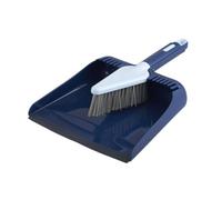 Casabella Wayclean Handheld Angled, Medium, Grey Dustpan and Brush Set, Green and Taupe