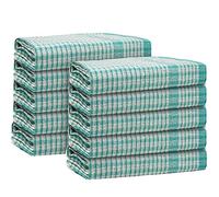 Casabella Wonderdry Tea Towels - 100% Cotton Kitchen Towels 50x70 cm Pack of 10 Cleaning Cloth, Highly Absorbent & Thick, Dish Cloths for washing up - Green Tea Towels