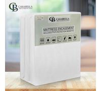 Casabella Waterproof Mattress Protector - Zipped Mattress Encasement - Cot Bed Waterproof Mattress Protector - Cot Bed Mattress Protector 60x120+30cm - Anti Allergy, Anti Bug Bed Mattress Protector