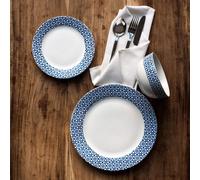 Casablanca 12 Piece Blue Dinner Set | Avie