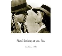 Casablanca A4 Unframed Sepia Old Quote Classic Film Cinema Movie Star Poster Famous Bogart Bergman Henreid Picture Bedroom Artwork Print Nightclub Photo Wall Decoration Reprint