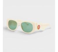 Casablanca Acetate Metal Oval Wave Cream Gold Green - One Size