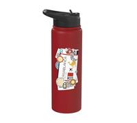 Casablanca Air Ticket Boarding Pass Plane Morroco Travel Stainless Steel Insulated Water Bottle