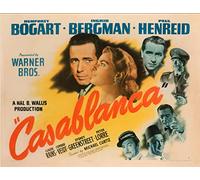 Casablanca Art Film Movie Poster Print Bogart Bergman Retro Vintage A1 A2 A3 A4 (A4)