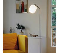 Casablanca Bagan floor lamp, opal white lampshade