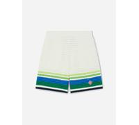Casablanca Boys Stripe Knit Shorts in White - White - 9 - 10 Yrs