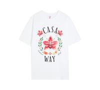Casablanca Casa Way Orchid Printed Cotton T-shirt - White - L