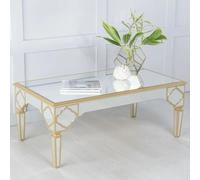 Casablanca Coffee Table - Mirrored - Gold Trim