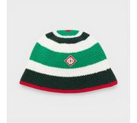 Casablanca Cotton Crochet Hat Green White - M/L
