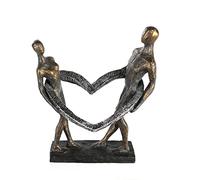 Casablanca - Decorative Sculpture Figure Connected - Poly Bronze-Coloured Pair Height 31 cm