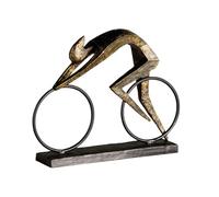 Casablanca - Decorative Sculpture Racer Bike Rider Made of Poly - Bronze-Coloured Black Metal Base - Width 36 cm
