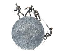 Casablanca design decorative figure lifting - made of synthetic resin with slogan - modern decorative sculpture - friends friendship - bronze finish height 35 cm, bronze, grey