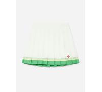 Casablanca Girls Printed Pleated Skirt in White - White - 3 - 4 Yrs