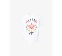 Casablanca Mens Casablanca Casa Way Orchid Printed Cotton T-Shir White M