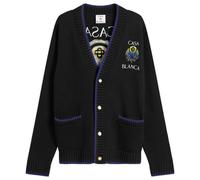 Casablanca Men's Flaming Tennis Ball Cardigan Black