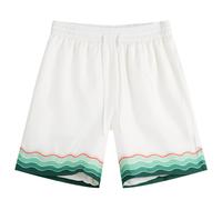 Casablanca Men's Silk Twill Montagne Drawstring Shorts White