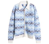 Casablanca Men's Space Dye Monogram Zip Up Blue