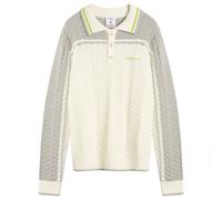 Casablanca Men's Tennis Boucle Long Sleeve Polo Shirt White