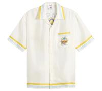 Casablanca Men's Tennis Landscape Cuban Collar Shirt White
