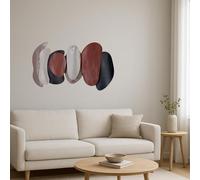 Casablanca modernes Design Bueno Wall Relief Metal Textured Anthracite/Brown/Cream 44 x 78 x 7 cm