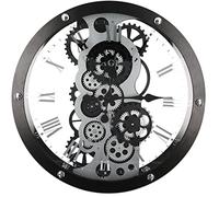 Casablanca modernes Design Clock, Metal Glass, Black, Silver, Ø 52 cm