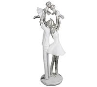 Casablanca modernes Design Decorative Sculpture, Resin, Silver, White, 37 x 15 x 10,5 cm