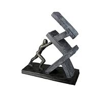 Casablanca modernes Design GILDE 37352 Decorative Sculpture Figure - Holding Resin Anthracite-Coloured Bronze Colour - Height 23.5 cm