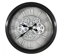 Casablanca modernes Design Watch, Metal Glass, Black, Silver, Ø 53 cm