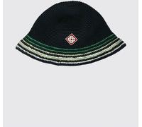 CASABLANCA Multicolor Striped Cotton Bucket Hat with Embroidered Logo - Size: ML - male