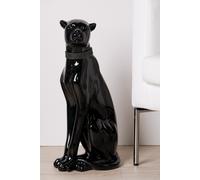 Casablanca - Panther Black XL With Strass-Halsband Silver Figure Sculpture 20576
