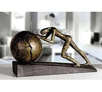 Casablanca - Sculpture Heavy Ball - Poly - Bronze Finish - Black Base - Height 21.5 cm - Length 37 cm