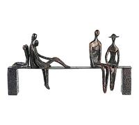 Casablanca Sculpture Poly with Bronze Figures on Bench Height 23 cm