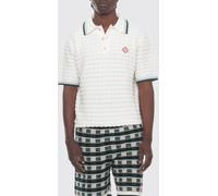 CASABLANCA Short-Sleeved Knitted Wool Polo Shirt with Embroidered Logo - Size: XL - male