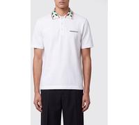 CASABLANCA Striped Collar Embroidered Logo Cotton Polo - Size: XL - male